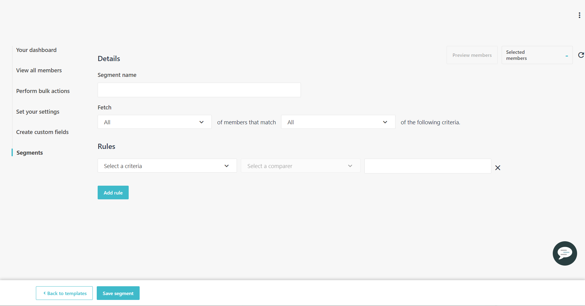 The Details page to customize a segment