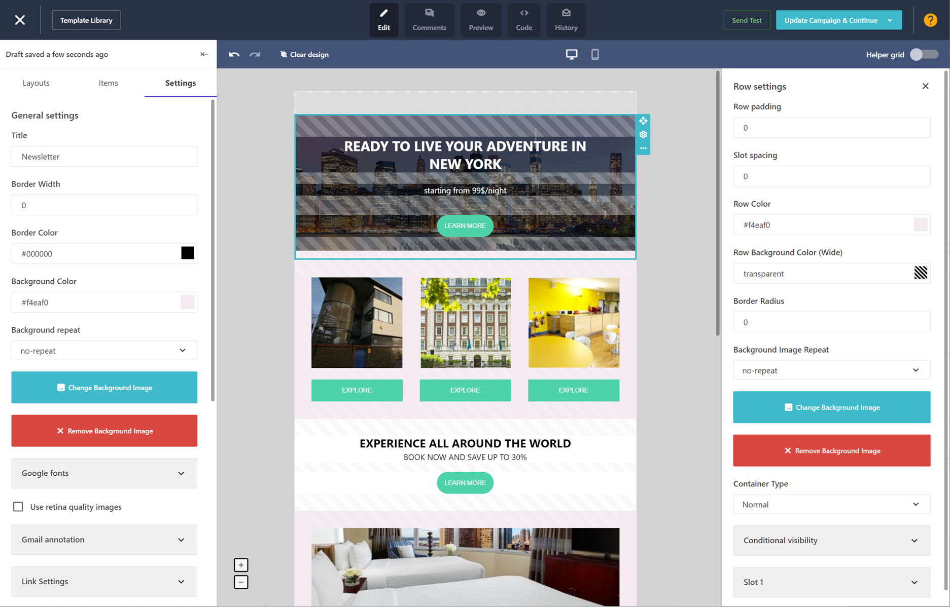 The campaign editor showing the new top menu and panes.