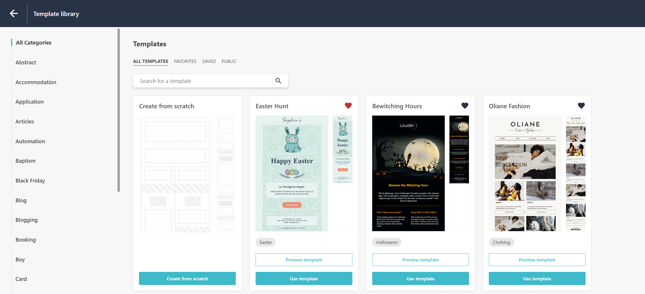 The newsletter template library